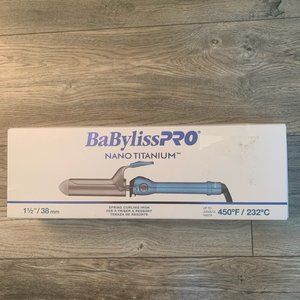 NEW BABYLISSPRO NANO TITANIUM SPRING CURLING IRON 1 1/2"